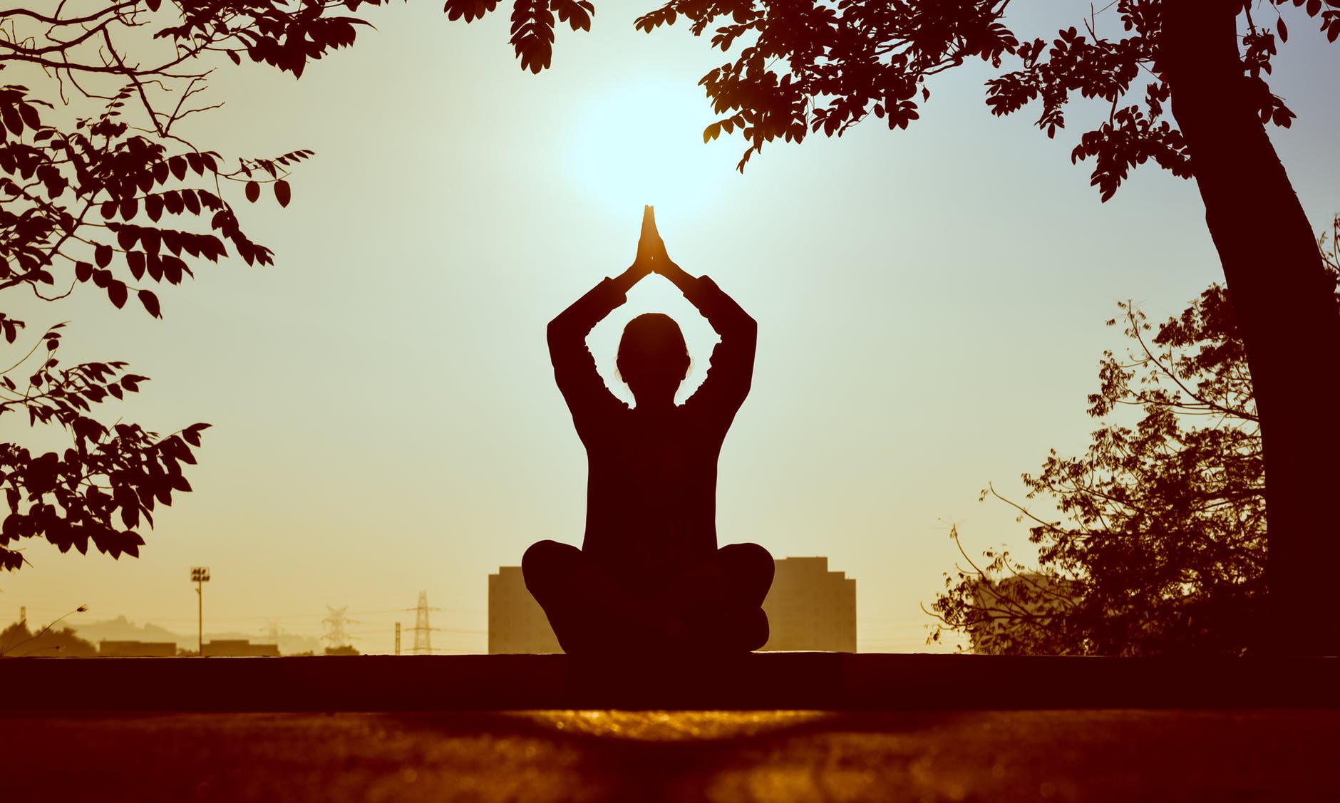 doing yoga at the Brahma Kumaris yoga center